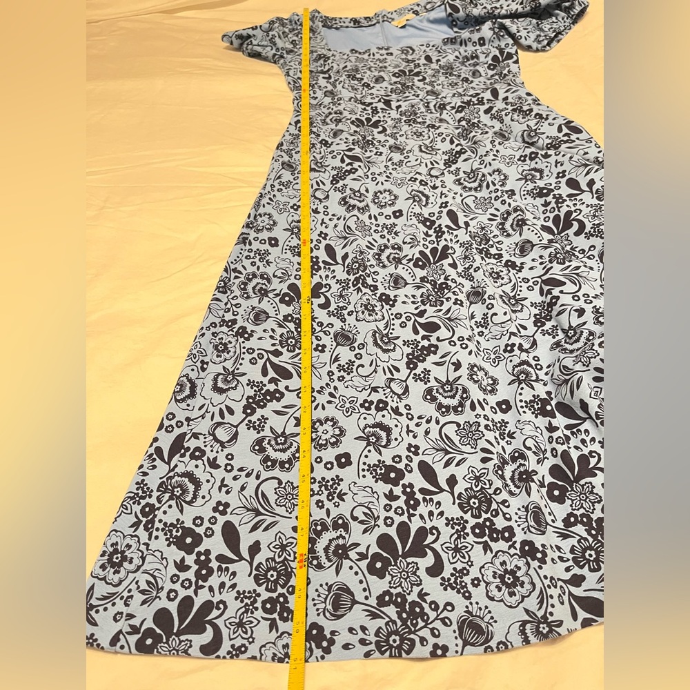 BODEN Women’s Blue & Black Nancy Jersey Paisley SS Midi Dress Size US 12R - Picture 12 of 14